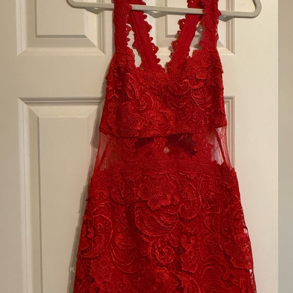 Flirty Red Lace Dress